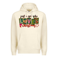 Sandshell Just A Girl Who Loves Christmas Premium Hoodie - FaDigitalArtStudio