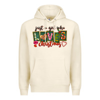 Tofu Just A Girl Who Loves Christmas Premium Hoodie - FaDigitalArtStudio