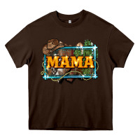 Chocolate Brown mama cowboy western font cactuslove mom Heavy Core Tee - LillyAllenDesigns