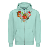 Seafoam merry Christmas heart Zipper Hoodie - CowhideDigitalArt