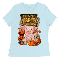 Baby Blue halloween party pig Ladies Tee - RanaPortraitStore