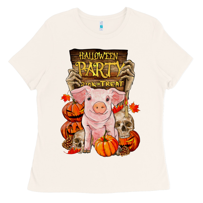 Halloween Party Pig Ladies Tee by RanaPortraitStore | Teevron