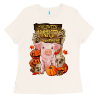 Bone halloween party pig Ladies Tee - RanaPortraitStore