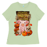 Matcha halloween party pig Ladies Tee - RanaPortraitStore