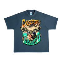 Midnight Navy Can't be tamed cow Urban Heavy Tee - HowdyJamesFarm