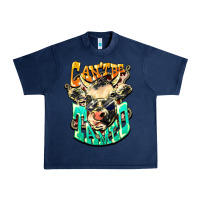 Navy Can't be tamed cow Urban Heavy Tee - HowdyJamesFarm