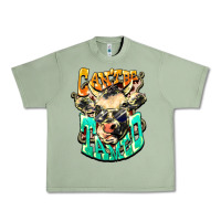 Oil Green Can't be tamed cow Urban Heavy Tee - HowdyJamesFarm