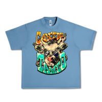 Pebble Blue Can't be tamed cow Urban Heavy Tee - HowdyJamesFarm