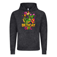 Vintage Black 4th birthday girl t rex pink Vintage Hoodie - CowGirlArtShop