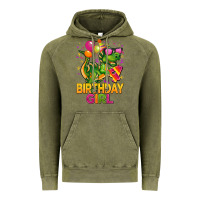 Vintage Olive 4th birthday girl t rex pink Vintage Hoodie - CowGirlArtShop