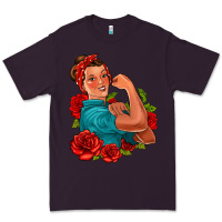 Plum hispanic strong woman with roses Premium Tee - Jasminsmagicworld