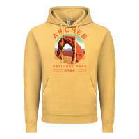 Vintage Mustard Cool Arches National Park Utah Vintage Hoodie - minhPixels