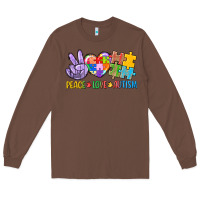 Chestnut Peace love Autism Long Sleeve Tee - CowGirlArtShop