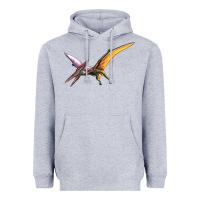 Heather Grey dinosaur pterodactyl Heavyweight Hoodie - Artiststas