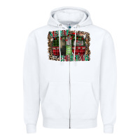White merry christmas caravan Zipper Hoodie - CowhideDigitalArt
