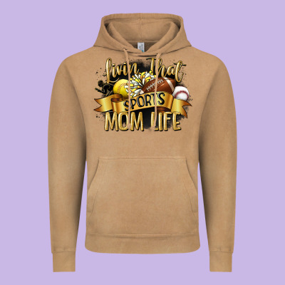 Livin That Sports Mom Life Vintage Hoodie Designed By Cowgirlartshop