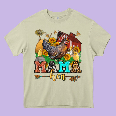 Mama Hen Heavy Core Tee Designed By Lillyallendesigns