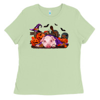 Matcha Halloween Baby Pig Ladies Tee - RanaPortraitStore