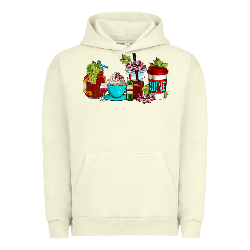 Wine Coffee Cups Urban Hoodie by AdoDesignShop | Teevron