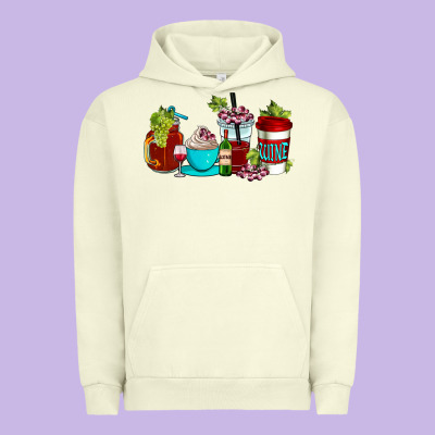 Wine Coffee Cups Urban Hoodie Designed By Adodesignshop