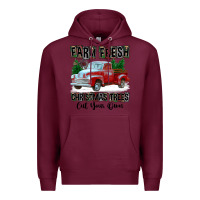 Burgundy Farm Fresh Christmas Trees Cut Your Own Premium Hoodie - FaDigitalArtStudio
