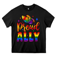 Black proud ally Heavy Core Tee - JahusDesignShop