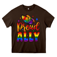 Chocolate Brown proud ally Heavy Core Tee - JahusDesignShop