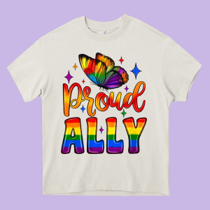 Proud Ally Heavy Core Tee Designed By Jahusdesignshop