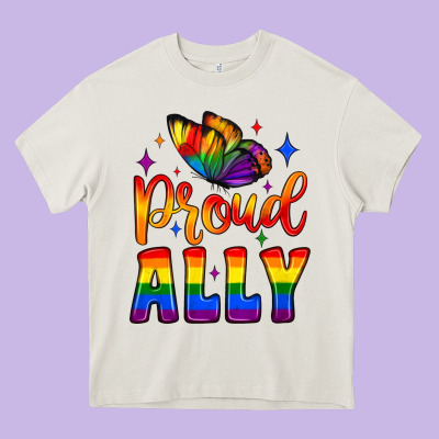 Proud Ally Heavy Core Tee Designed By Jahusdesignshop