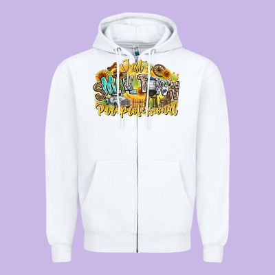 Just Small Town Paraprofessional Zipper Hoodie Designed By Cowhidedigitalart