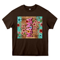 Chocolate Brown floral mama Heavy Core Tee - LillyAllenDesigns
