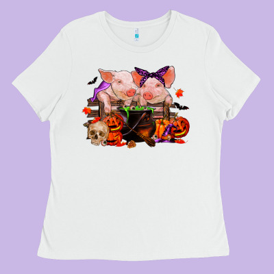 Halloween Pigs Ladies Tee Designed By Ranaportraitstore