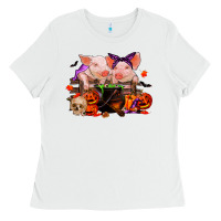 White halloween pigs Ladies Tee - RanaPortraitStore
