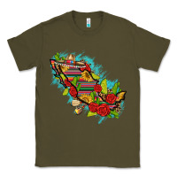 Army Green Mexico Map with Leopard and Sunflowers Classic Tee - texasbilliewilder