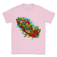 Bubblegum Pink Mexico Map with Leopard and Sunflowers Classic Tee - texasbilliewilder