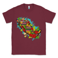 Burgundy Mexico Map with Leopard and Sunflowers Classic Tee - texasbilliewilder