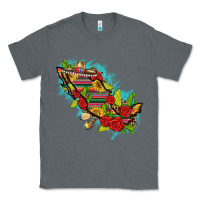 Charcoal Heather Mexico Map with Leopard and Sunflowers Classic Tee - texasbilliewilder
