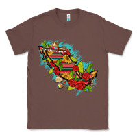 Chestnut Mexico Map with Leopard and Sunflowers Classic Tee - texasbilliewilder