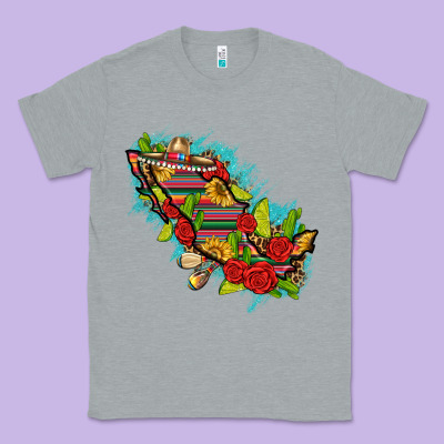 Mexico Map With Leopard And Sunflowers Classic Tee Designed By Texasbilliewilder