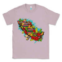 Lilac Mexico Map with Leopard and Sunflowers Classic Tee - texasbilliewilder
