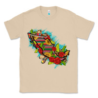 Mushroom Mexico Map with Leopard and Sunflowers Classic Tee - texasbilliewilder