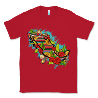 Red Mexico Map with Leopard and Sunflowers Classic Tee - texasbilliewilder