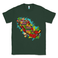 Sports Green Mexico Map with Leopard and Sunflowers Classic Tee - texasbilliewilder