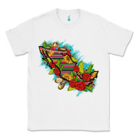 White Mexico Map with Leopard and Sunflowers Classic Tee - texasbilliewilder