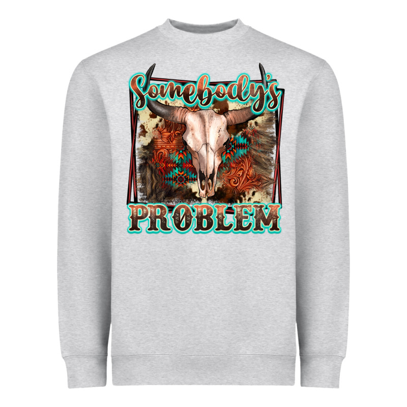 Somebody's Problem Bull Skull Heavyweight Sweatshirt by FaDigitalArtStudio | Teevron
