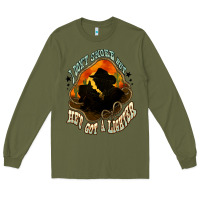 Army Green I don't smoke but he's got a lighter Long Sleeve Tee - HowdyJamesFarm