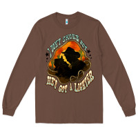 Chestnut I don't smoke but he's got a lighter Long Sleeve Tee - HowdyJamesFarm