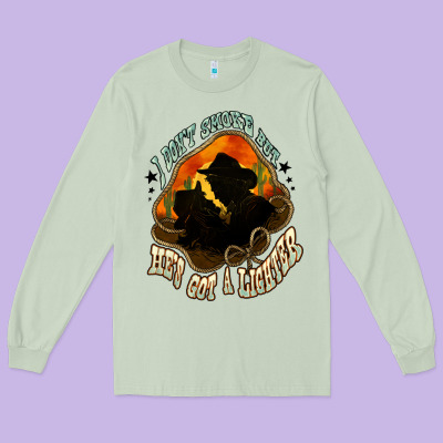 I Don't Smoke But He's Got A Lighter Long Sleeve Tee Designed By Howdyjamesfarm