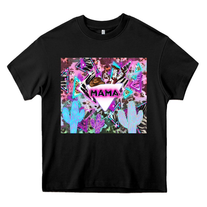 Mama Cowboy Western Animal Pattern Neon Heavy Core Tee by LillyAllenDesigns | Teevron