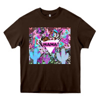 Chocolate Brown mama cowboy western animal pattern neon Heavy Core Tee - LillyAllenDesigns
